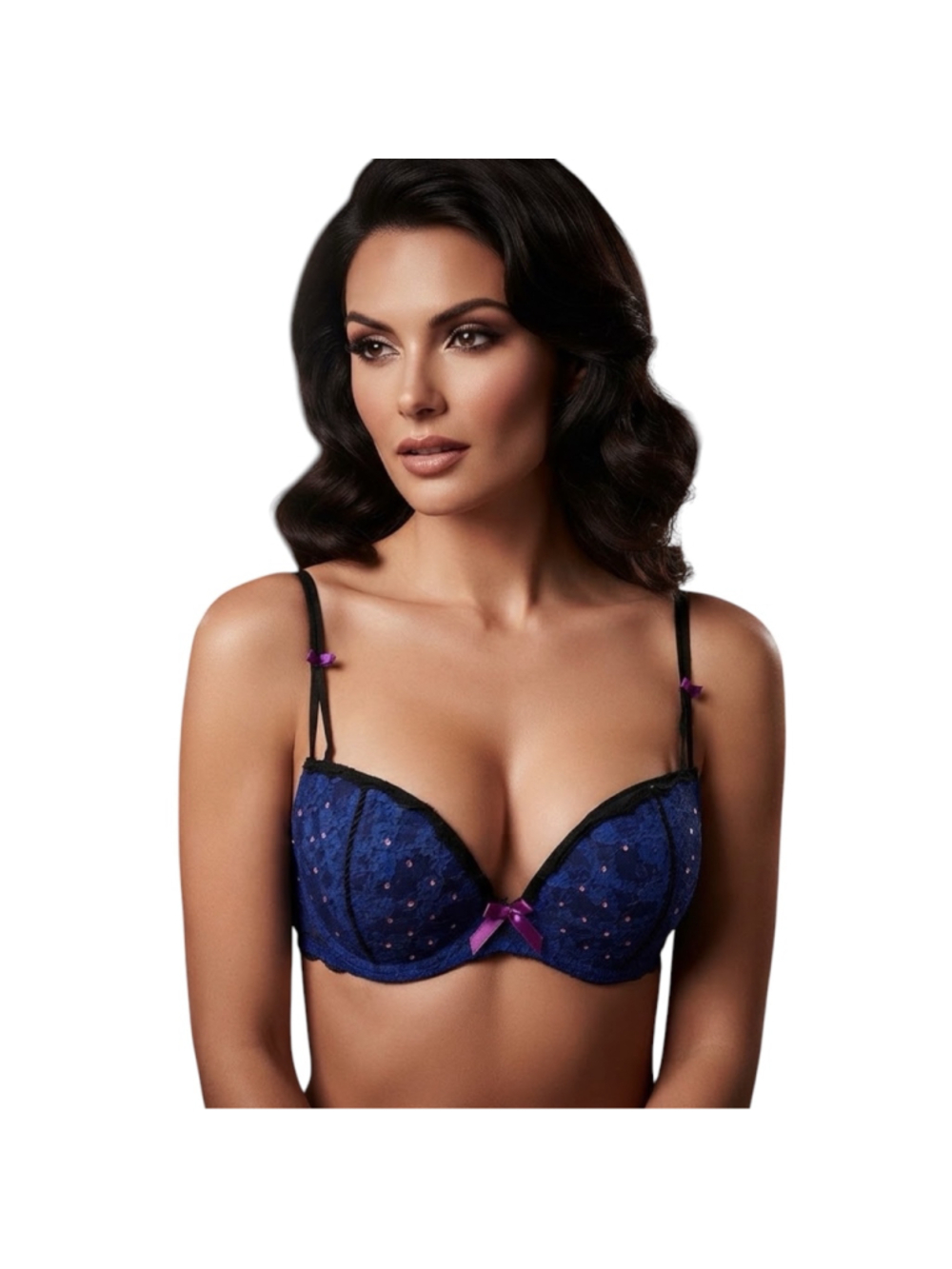 Victoria’s Secret Sexy Little Things Blue Lace Rhinestone Bra 36D Y2K